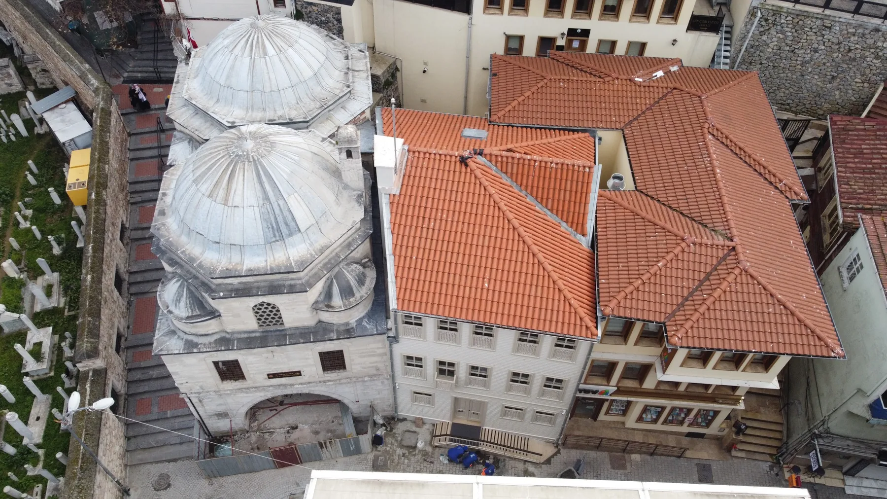 Yedi İklim Kütüphanesi ve Mihrimah Sultan Külliyesi havadan görünüm