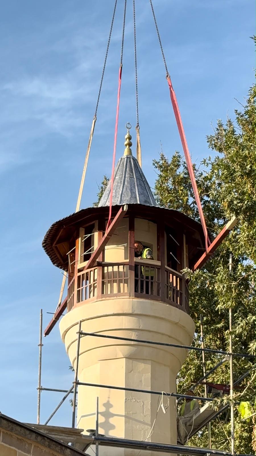 Minare köşk ve külahı montaj detay çalışması
